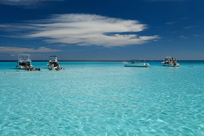 Anchored at the sandbar