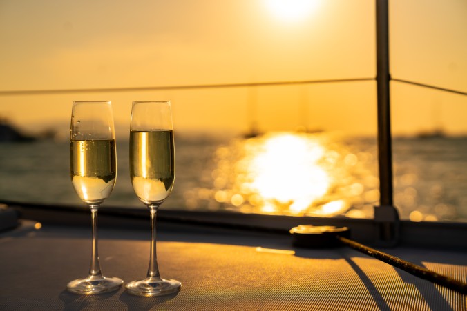 Champagne at sunset